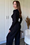 Ruffled Long Sleeve Crop Black Set - 5