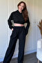 Striped Glitter Sweatshirt Black Set - 4