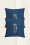 Sea Themed Seahorse Patterned Throw Pillow Cover – Navy Blue Throw Pillow Cover - Set of 2