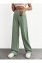 Women's Water Green High Waist Linen Loose Palazzo Pants
