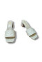 Genuine Leather Stitched Heeled Slippers - 8