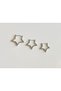 Silver Color 3-Piece Earrings with Stars and Stone Decorations - 6