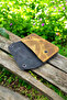 Cy Luna Camel Black Genuine Leather Unisex Small Handbag Handmade Unisex Wallet - 2