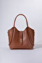 2 Pieces Black Taban Puppy Bag with Extra Front Lock Detail Women's Shoulder Bag Width;30Cm Length;25Cm - 4
