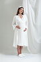 Women's Ecru V-Neck 2-Piece Maternity Set with Nursing Features - 3