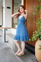 Indigo Color Hera Muslin Short Dress - 5
