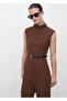Drape Collar Belted Jumpsuit