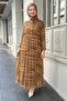 Sera Mini Patterned Fully Lined Chiffon Mustard Dress