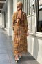 Sera Mini Patterned Fully Lined Chiffon Mustard Dress - 6