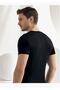 Tutku-Men's Black Short Sleeve O-Neck Undershirt m Sh New Season (6 Pieces Economic Package) - 2