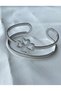 Steel Four Leaf Lucky Handcuff Bracelet - 3