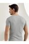 Tutku-Men's Gray Short Sleeve Crew Neck Ribbed Undershirt m New Season - 4