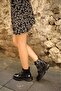 8175 Genuine Leather Band Detailed Thick Sole Boots - 2