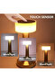 Gold LED Touch Control Desk Lamp and Night Light - Portable, 3 Colors for Bedroom, Restaurant & Bar - 7