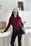Polo Neck Pocket Detailed Knitwear Cardigan Aw25Hi0022 - 2