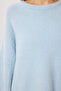 Very Soft Textured Knitwear Sweater Lmt0038 Sky Blue - 4