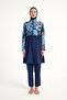 Navy Blue Full Covered Hijab Swimsuit |   4 Piece Suit, Water Repellent, Quick Dry R2503 - 5