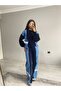 3-Thread Raised Denim Sweatshirt Pants Set