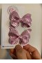 Glittery Butterfly Buckle Set of 2 – Silver, Pink, Purple, Gold Color Options” - 3