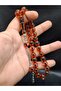Orange Transparent Color Sphere Cut Special Vermilion Powder Amber Prayer Beads - 2