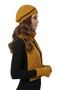 Women's Winter Knitted Beanie, Scarf and Gloves Set - 3