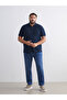 Navy Blue Polo Neck Short Sleeve Pique Men's T-Shirt - 6