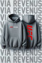 Ufc Front and Back Printed Hooded Sweatshirt
