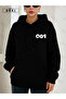Unisex Oversize Hoodie Black – No:001 Minimal Logo, Relax Fit - 2