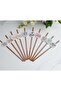 10 Pieces Bride to Be Bachelorette Themed Copper Rose Gold Metalized Paper Straws - 6