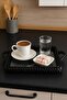 3 Pieces Coffee Presentation Tray with Mesh Pattern Rectangular Black - 4