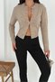 Basic Soft Textured Crew Neck Knitwear Cardigan Aw25Hi0026 - 5
