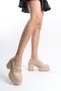 Women's Skin Buckle Detailed 8 cm Heeled Platform Shoes