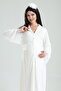 Women's Front Buttoned Lace Maternity Single Nightgown - 4
