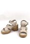 Women's Cream Orthopedic Insole Platform Heel Sandals - 2