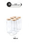 12-Piece Vacuum Glass Storage Container Set with Wooden Lids 1500 ml – Kitchen Organizer - 5