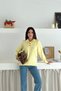 Stand Collar Half Placket Button Soft Textured Knitwear Sweater Aw25Kz0021 - 2