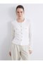Vizyon New Season Crew Neck Textured Women's Cardigan