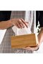 Bamboo Tissue Box Holder Storage Paper Box Wooden Tissue Holder Napkins Hole Rectangle - 3
