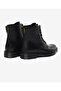 Women's Black Genuine Leather Military Boots 5K2Db35062 - 4