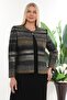 Jacket with Stone Detailing, Lined Jacquard Jacket, Sleeveless Blouse Inside, Long Skirt, Three-Piece Set - 2