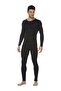Tutku-Men's Black Top and Bottom Underwear Long Sleeve Thermal 1 Piece Set - 2