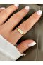 Minimal Zircon Stone Bottom Adjustable Women's Ring
