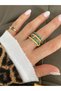 4 Rows of Double Color Stones, Size 7-8 Women's Ring - 3