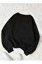 Unisex Straw Ribbon Print Design Trend Oversize Sweatshirt - 2