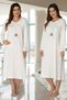 Women's Pink Long Sleeve Special Design Cotton Maternity Nightgown Nightgown Set of 2 - 2