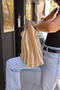 Prades Women's Beige White Net Detail Shoulder Bag - 2