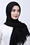 Black Pleated Shawl No Ironing Required, Ready-To-Wear Shawl Standard Size, Texture That Maintains the Shape Pleated Shawl - 3