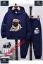 Children's Unisex Custom Printed Hoodie and Sweatpants Set with the Text: "Dog Pug Laying Down".