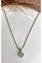 Silver color clover model coin chain steel necklace