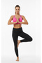 Neon Cross Strap Bra with Chest Pads Sports Pink Bustier - 5